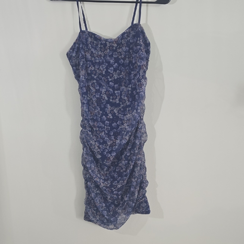 Lulu's Midnight Blue Floral Mini Dress